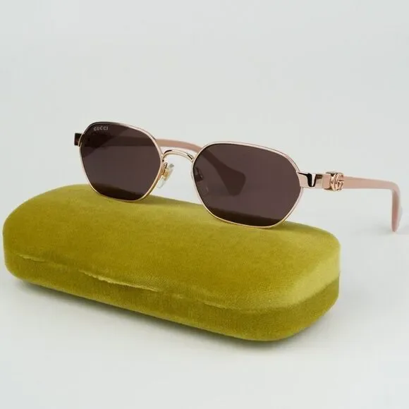 NEW Gucci GG1593S 003 Gold Pink Violet Geometric Unisex Sunglasses GG 1593S - Picture 3 of 12